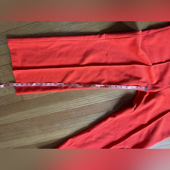 70s Vintage Double Knit Bright Orange Polyester Kick Flares - Picture 5 of 13